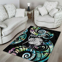 New Zealand Kiwi Bird Area Rug Silver Fern Koru Paua Shell DT04 - Polynesian Pride