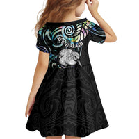 New Zealand Kiwi Bird Family Matching Off Shoulder Maxi Dress and Hawaiian Shirt Silver Fern Koru Paua Shell