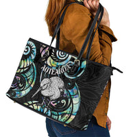 New Zealand Kiwi Bird Leather Tote Bag Silver Fern Koru Paua Shell DT04 - Polynesian Pride
