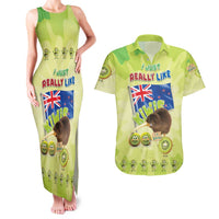 New Zealand Kiwi Couples Matching Tank Maxi Dress and Hawaiian Shirt I Just Really Like Kiwis DT04 Green - Polynesian Pride