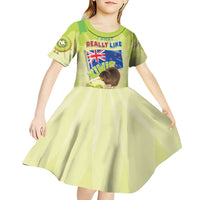 New Zealand Kiwi Kid Short Sleeve Dress I Just Really Like Kiwis