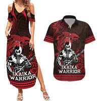 Hawaii Ikaika Warrior Couples Matching Summer Maxi Dress and Hawaiian Shirt Hawaiian Tribal Tattoo