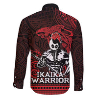 Hawaii Ikaika Warrior Family Matching Long Sleeve Bodycon Dress and Hawaiian Shirt Hawaiian Tribal Tattoo