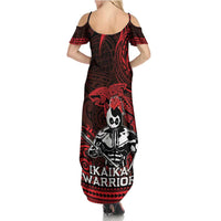 Hawaii Ikaika Warrior Family Matching Summer Maxi Dress and Hawaiian Shirt Hawaiian Tribal Tattoo