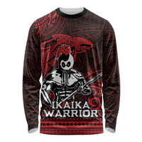 Hawaii Ikaika Warrior Long Sleeve Shirt Hawaiian Tribal Tattoo DT04 Unisex Red - Polynesian Pride
