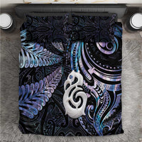 New Zealand Aotearoa Bedding Set Maori Hei Manaia Purple Paua Shell