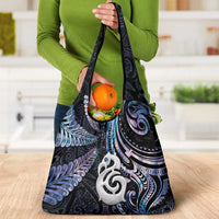 New Zealand Aotearoa Grocery Bag Maori Hei Manaia Purple Paua Shell