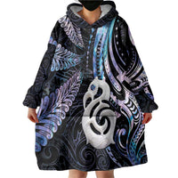 New Zealand Aotearoa Wearable Blanket Hoodie Maori Hei Manaia Purple Paua Shell