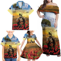 New Zealand ANZAC Day Family Matching Off Shoulder Maxi Dress and Hawaiian Shirt The Ode Remembrance And Poppy