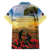 New Zealand ANZAC Day Family Matching Short Sleeve Bodycon Dress and Hawaiian Shirt The Ode Remembrance And Poppy