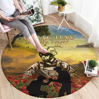 New Zealand ANZAC Day Round Carpet The Ode Remembrance And Poppy DT04 - Polynesian Pride