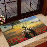 New Zealand ANZAC Day Rubber Doormat The Ode Remembrance And Poppy DT04 - Polynesian Pride