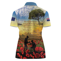 New Zealand ANZAC Day Women Polo Shirt The Ode Remembrance And Poppy