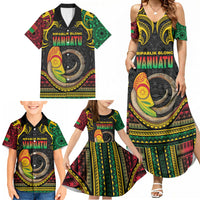 Vanuatu Language Week Family Matching Summer Maxi Dress and Hawaiian Shirt Boar Tusk Warrior Tribal Floral Pattern DT05 - Polynesian Pride