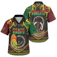 Vanuatu Language Week Family Matching Tank Maxi Dress and Hawaiian Shirt Boar Tusk Warrior Tribal Floral Pattern DT05 Son's Shirt Black - Polynesian Pride