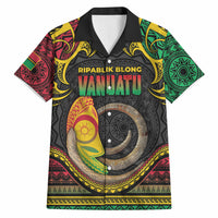 Vanuatu Language Week Hawaiian Shirt Boar Tusk Warrior Tribal Floral Pattern DT05 Black - Polynesian Pride