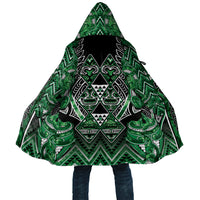 Aotearoa Ngati Maniapoto Cloak Maori Tribal Green Paua Shell Pattern DT05 Unisex Green - Polynesian Pride