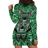 Aotearoa Ngati Maniapoto Hoodie Dress Maori Tribal Green Paua Shell Pattern DT05 - Polynesian Pride