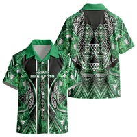 Aotearoa Ngati Maniapoto Kid Hawaiian Shirt Maori Tribal Green Paua Shell Pattern DT05 - Polynesian Pride