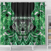 Aotearoa Ngati Maniapoto Shower Curtain Maori Tribal Green Paua Shell Pattern DT05 - Polynesian Pride