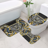 Aotearoa Ngati Raukawa Bathroom Set Maori Tribal Yellow And Navy Paua Shell Pattern DT05 - Polynesian Pride
