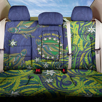 Cook Islands Language Week Back Car Seat Cover Flying Fish 15 Stars Tribal Patterns
