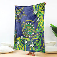Cook Islands Language Week Blanket Flying Fish 15 Stars Tribal Patterns