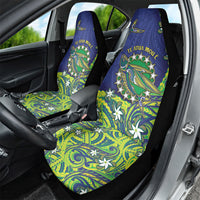 Cook Islands Language Week Car Seat Cover Flying Fish 15 Stars Tribal Patterns