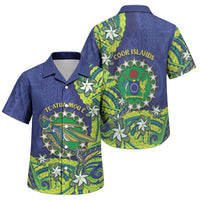 Cook Islands Language Week Family Matching Short Sleeve Bodycon Dress and Hawaiian Shirt Flying Fish 15 Stars Tribal Patterns