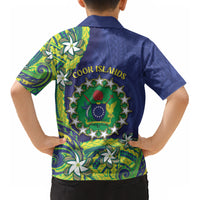 Cook Islands Language Week Kid Hawaiian Shirt Flying Fish 15 Stars Tribal Patterns