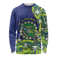Cook Islands Language Week Long Sleeve Shirt Flying Fish 15 Stars Tribal Patterns