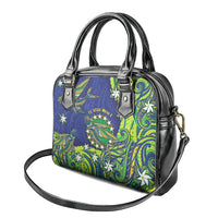 Cook Islands Language Week Shoulder Handbag Flying Fish 15 Stars Tribal Patterns