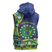 Cook Islands Language Week Sleeveless Hoodie Flying Fish 15 Stars Tribal Patterns