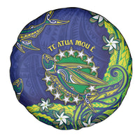Cook Islands Language Week Spare Tire Cover Flying Fish 15 Stars Tribal Patterns