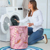 Pink Palaka Hawaiian And Japanese Laundry Basket Sakura Lei With Koi Fish DT05 - Polynesian Pride