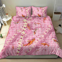 Pink Palaka Hawaiian And Japanese Bedding Set Sakura Lei With Koi Fish DT05 - Polynesian Pride