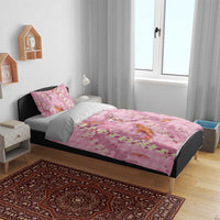 Pink Palaka Hawaiian And Japanese Bedding Set Sakura Lei With Koi Fish DT05 - Polynesian Pride