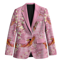 Pink Palaka Hawaiian And Japanese Blazer Sakura Lei With Koi Fish DT05 Unisex Pink - Polynesian Pride