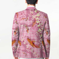Pink Palaka Hawaiian And Japanese Blazer Sakura Lei With Koi Fish DT05 - Polynesian Pride
