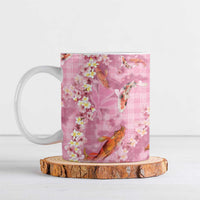 Pink Palaka Hawaiian And Japanese Ceramic Mug Sakura Lei With Koi Fish DT05 Pink - Polynesian Pride