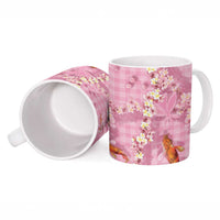 Pink Palaka Hawaiian And Japanese Ceramic Mug Sakura Lei With Koi Fish DT05 - Polynesian Pride
