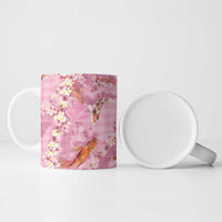 Pink Palaka Hawaiian And Japanese Ceramic Mug Sakura Lei With Koi Fish DT05 - Polynesian Pride