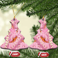 Pink Palaka Hawaiian And Japanese Ceramic Ornament Sakura Lei With Koi Fish DT05 Christmas Tree Pink - Polynesian Pride
