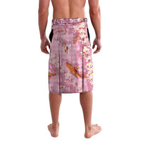 Pink Palaka Hawaiian And Japanese Lavalava Sakura Lei With Koi Fish DT05 - Polynesian Pride