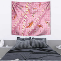 Pink Palaka Hawaiian And Japanese Tapestry Sakura Lei With Koi Fish DT05 - Polynesian Pride