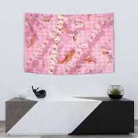 Pink Palaka Hawaiian And Japanese Tapestry Sakura Lei With Koi Fish DT05 - Polynesian Pride