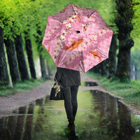Pink Palaka Hawaiian And Japanese Umbrella Sakura Lei With Koi Fish DT05 - Polynesian Pride