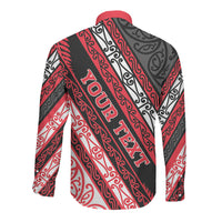 Personalised Aotearoa Te Arawa Long Sleeve Button Shirt New Zealand Maori Tribal Fern Pattern