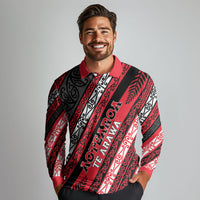 Personalised Aotearoa Te Arawa Long Sleeve Polo Shirt New Zealand Maori Tribal Fern Pattern