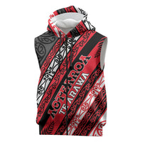 Personalised Aotearoa Te Arawa Sleeveless Zip Hoodie New Zealand Maori Tribal Fern Pattern